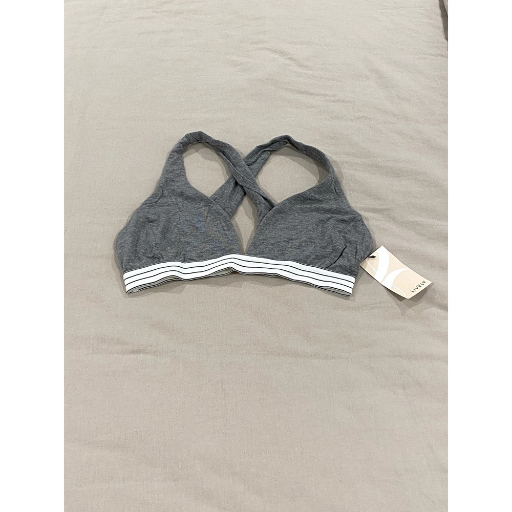 New W/Tags Lively Cross Back Bralette M Heather Gray